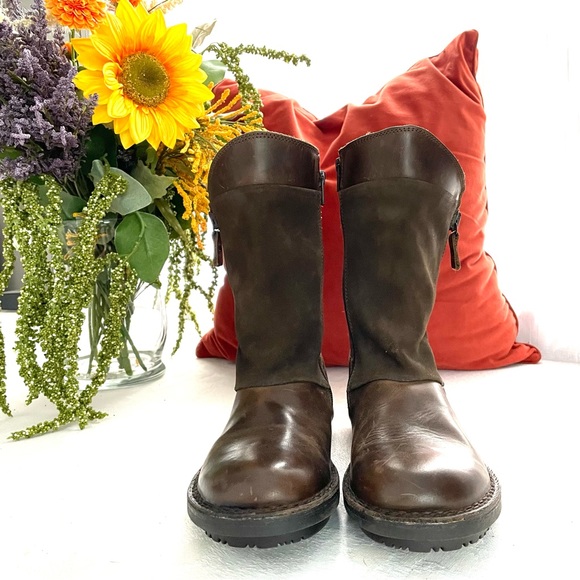 SOLD!!  FLY London Leather Mid Boot- Flee-Olive/Sludge EU 36, US 5.5 - Picture 2 of 11